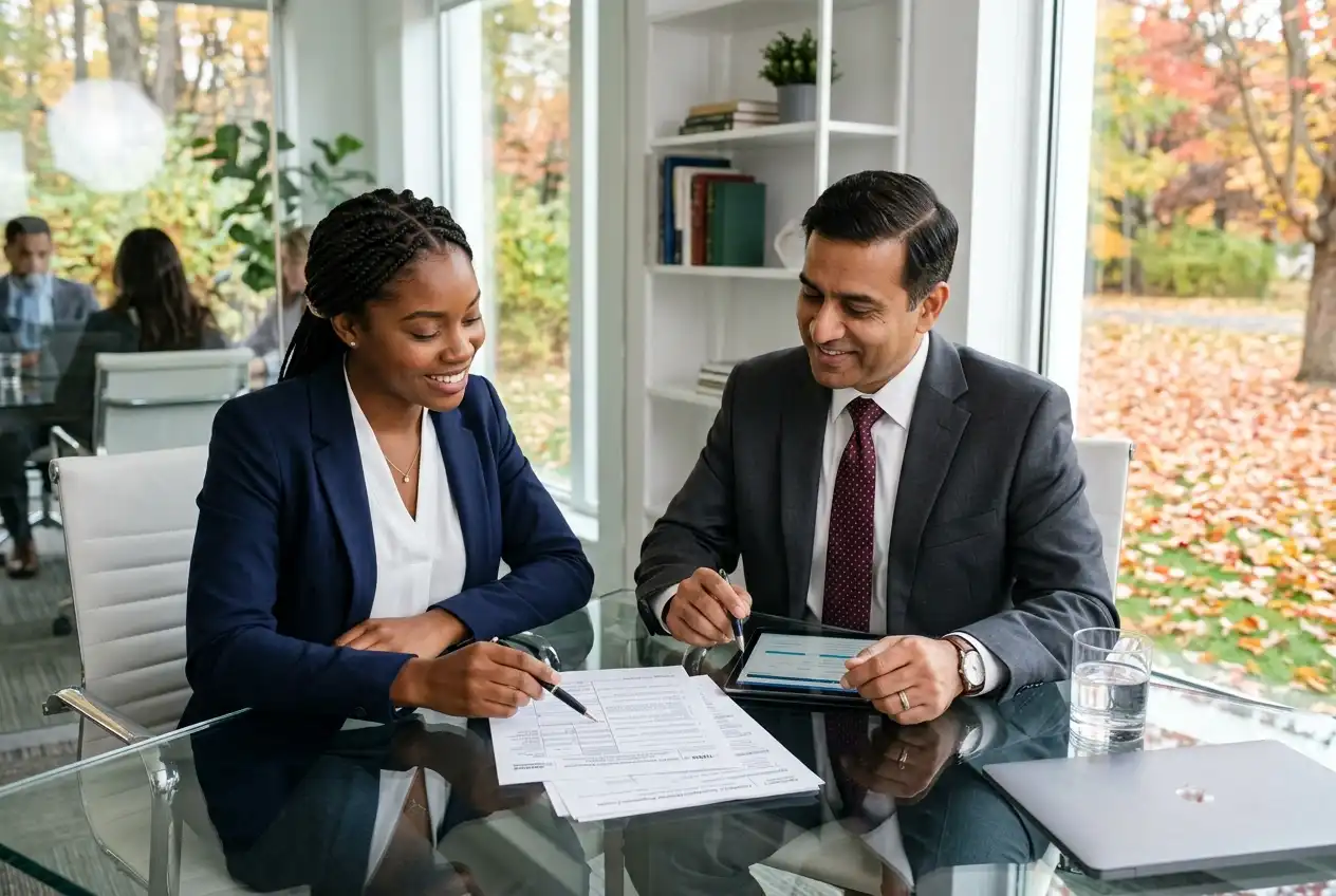 Person consulting with a financial professional about gambling-related tax documentation