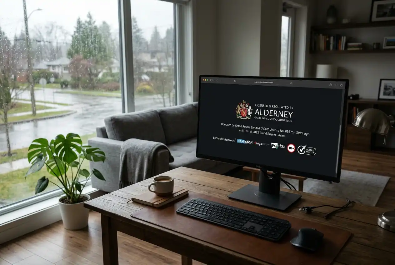 Casino footer displaying licensing credentials from a recognised gambling jurisdiction