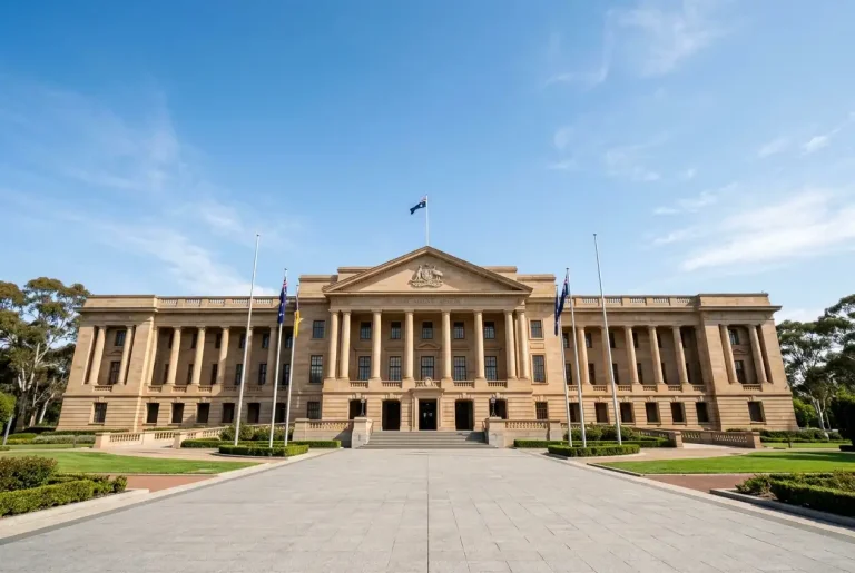Australian parliament building representing gambling legislation and regulatory framework