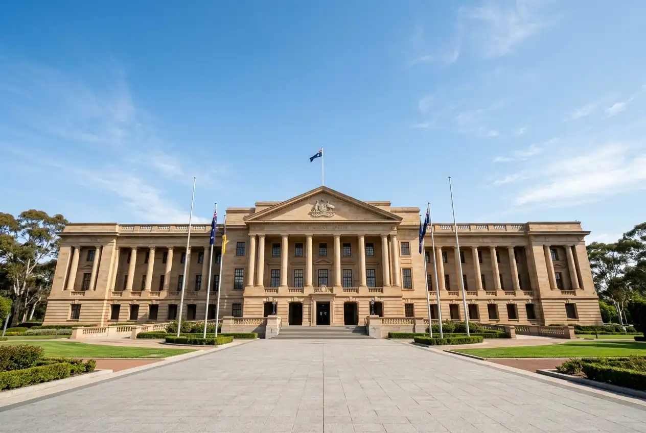 Australian parliament building representing gambling legislation and regulatory framework