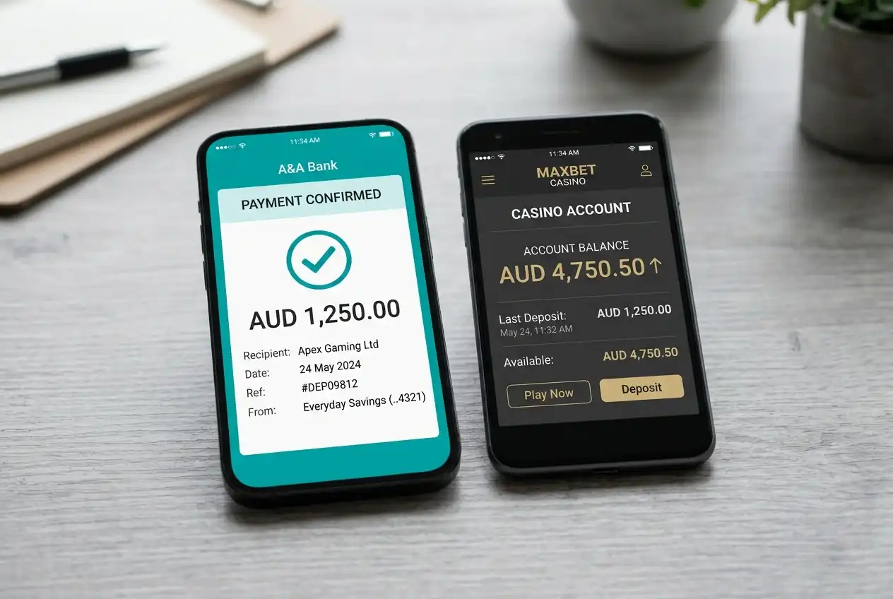 Step-by-step view of a PayID deposit being confirmed through a mobile banking application
