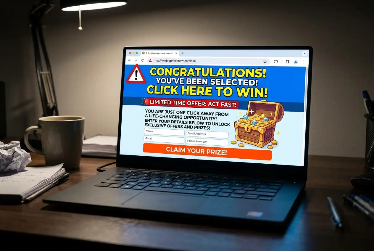 Browser address bar showing a warning indicator on an unlicensed gambling website